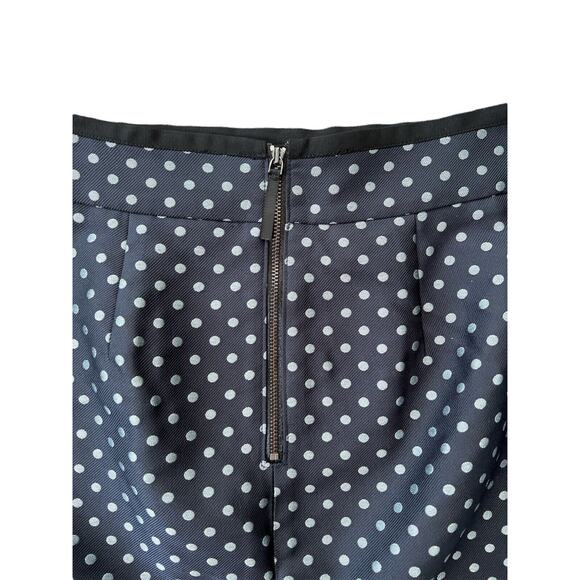 6 Ann Taylor Navy Blue Polka Dot Straight Knee Length Skirt - Picture 3 of 4